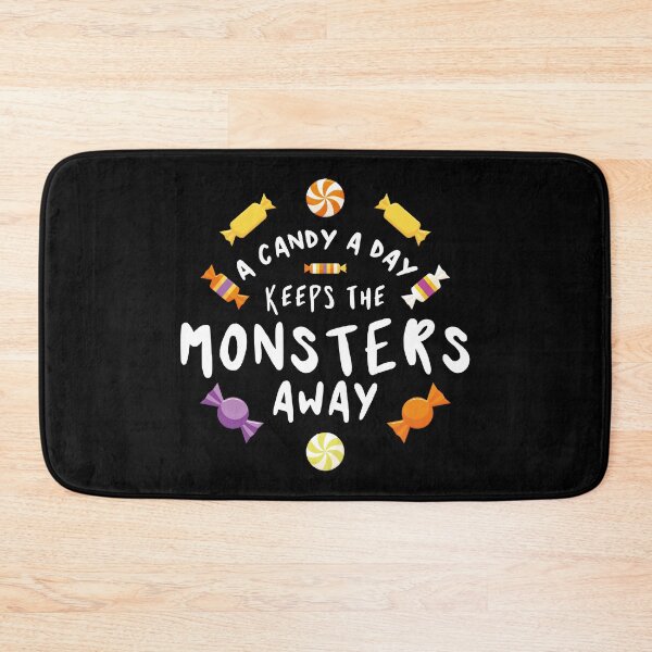 Item preview, A candy a day keeps the monsters away - Halloween quote and spooky halloween monsters designed and sold by LookFrog.
