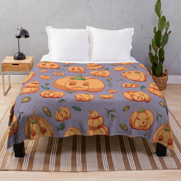 Item preview, Halloween Pumpkins on a Purple Background designed and sold by ArtbyLinnea.
