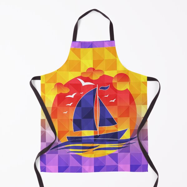 Item preview, Sunset Sailing Boat On Triangulated Gradient Background designed and sold by Nobiya.