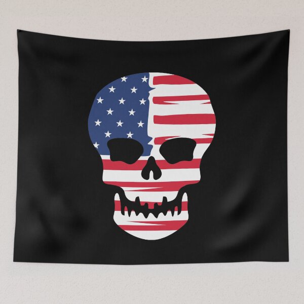 Item preview, USA, skull, America, USA flag, gift idea designed and sold by ThommyBLN.