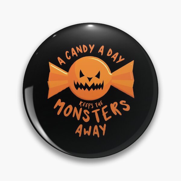 Item preview, A candy a day keeps the monsters away - Halloween quote and spooky halloween monsters - Black designed and sold by LookFrog.