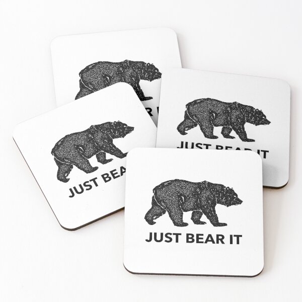 Item preview, Just Bear It Edgy Outdoors Theme Design With Black Bear Survivalist Vintage Style Drawing designed and sold by adrogers.