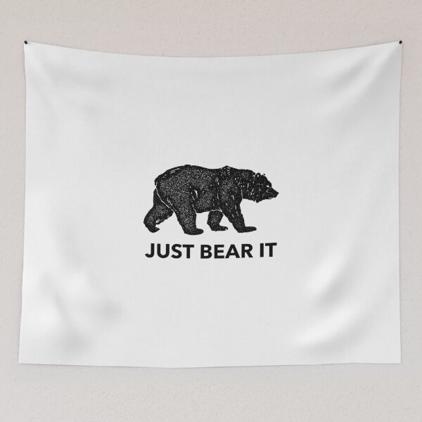 Item preview, Just Bear It Edgy Outdoors Theme Design With Black Bear Survivalist Vintage Style Drawing designed and sold by adrogers.
