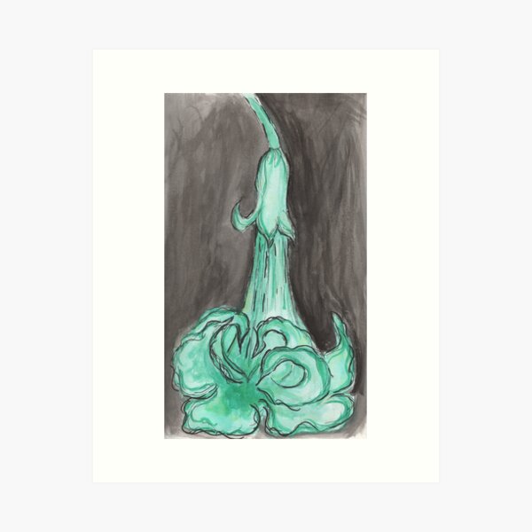 Viridian Datura Art Print