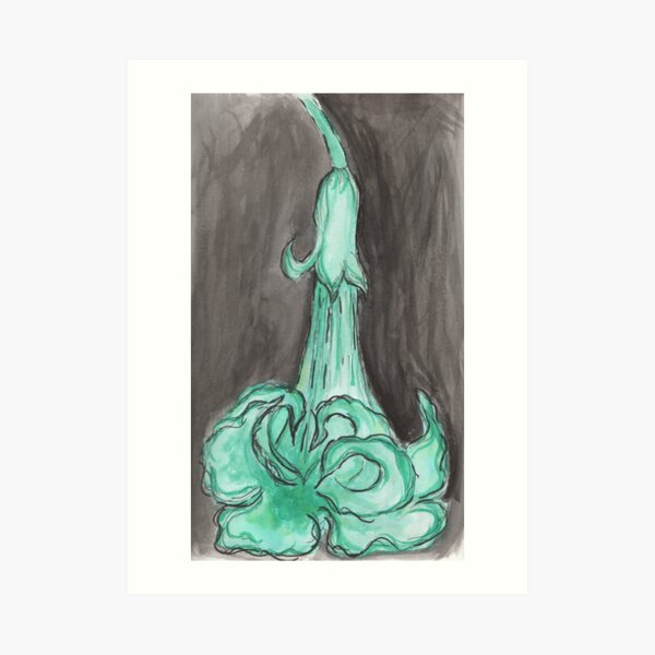 Viridian Datura Art Print
