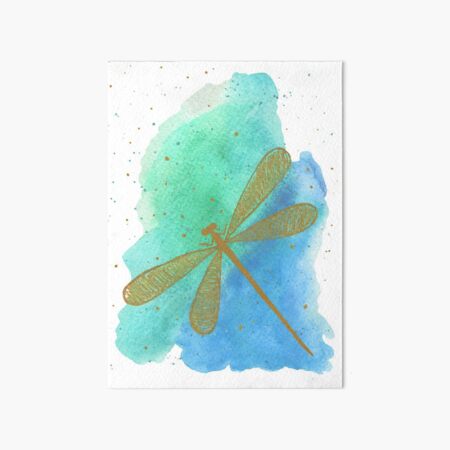 Dragonfly Watercolor Art Board Print