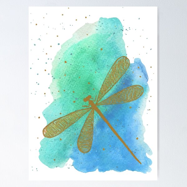 Dragonfly Watercolor Poster
