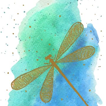 Artwork thumbnail, Dragonfly Watercolor by nownbeyond