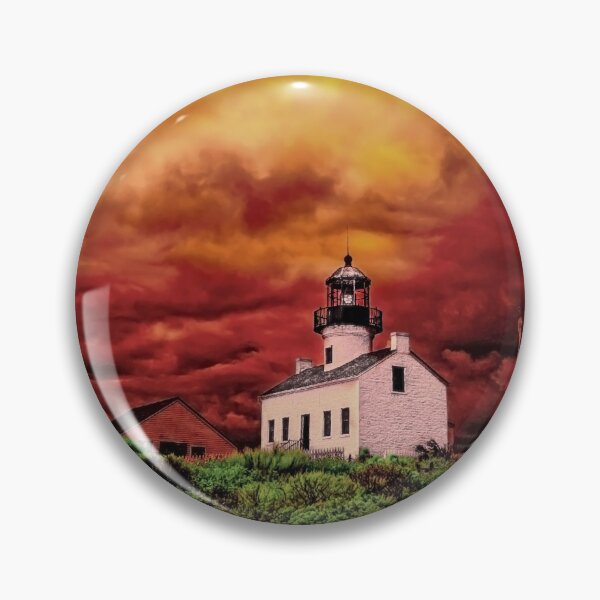 Item preview, Cabrillo Lighthouse in San Diego on a Stormy Day in Infrared designed and sold by ThomMorris.