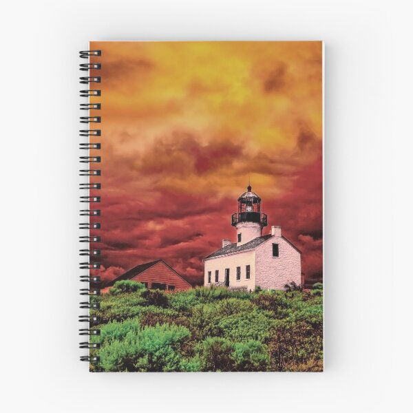 Item preview, Cabrillo Lighthouse in San Diego on a Stormy Day in Infrared designed and sold by ThomMorris.