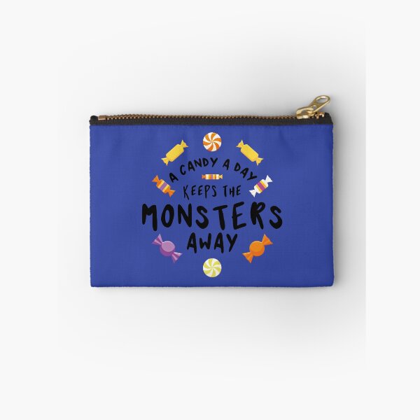 Item preview, A candy a day keeps the monsters away - Halloween quote and spooky halloween monsters - Black designed and sold by LookFrog.