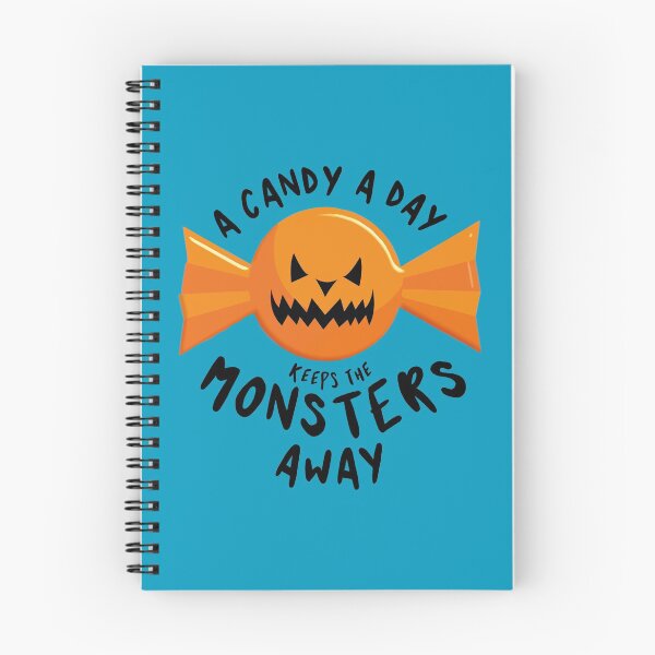 Item preview, A candy a day keeps the monsters away - Halloween quote and spooky halloween monsters - Black designed and sold by LookFrog.
