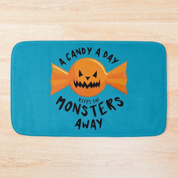 Item preview, A candy a day keeps the monsters away - Halloween quote and spooky halloween monsters - Black designed and sold by LookFrog.