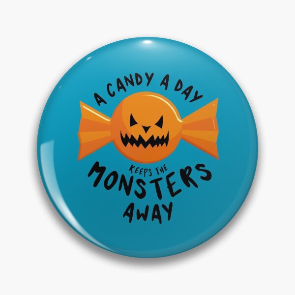 Item preview, A candy a day keeps the monsters away - Halloween quote and spooky halloween monsters - Black designed and sold by LookFrog.