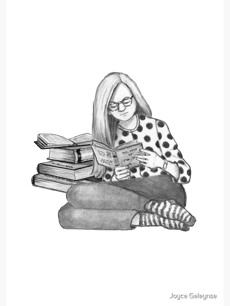 How to draw a girl with books