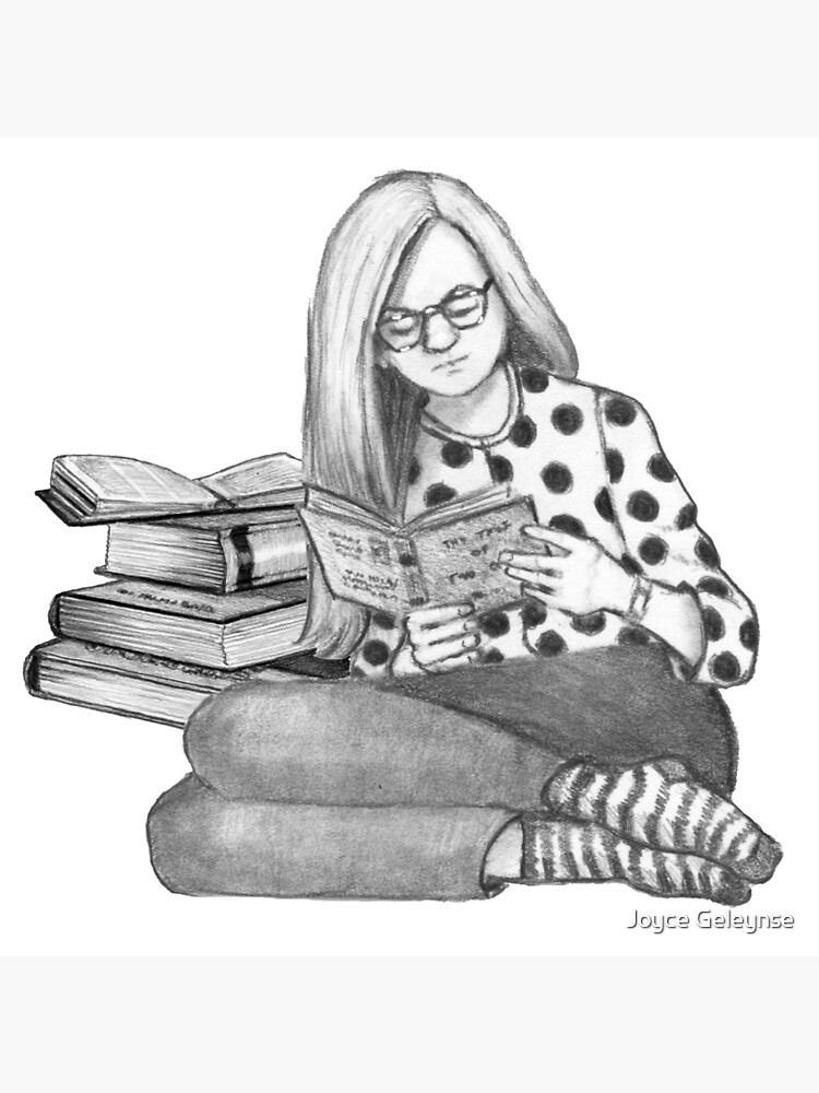 Book Lover Book Worm Woman Reading Books Pencil Art Art Board