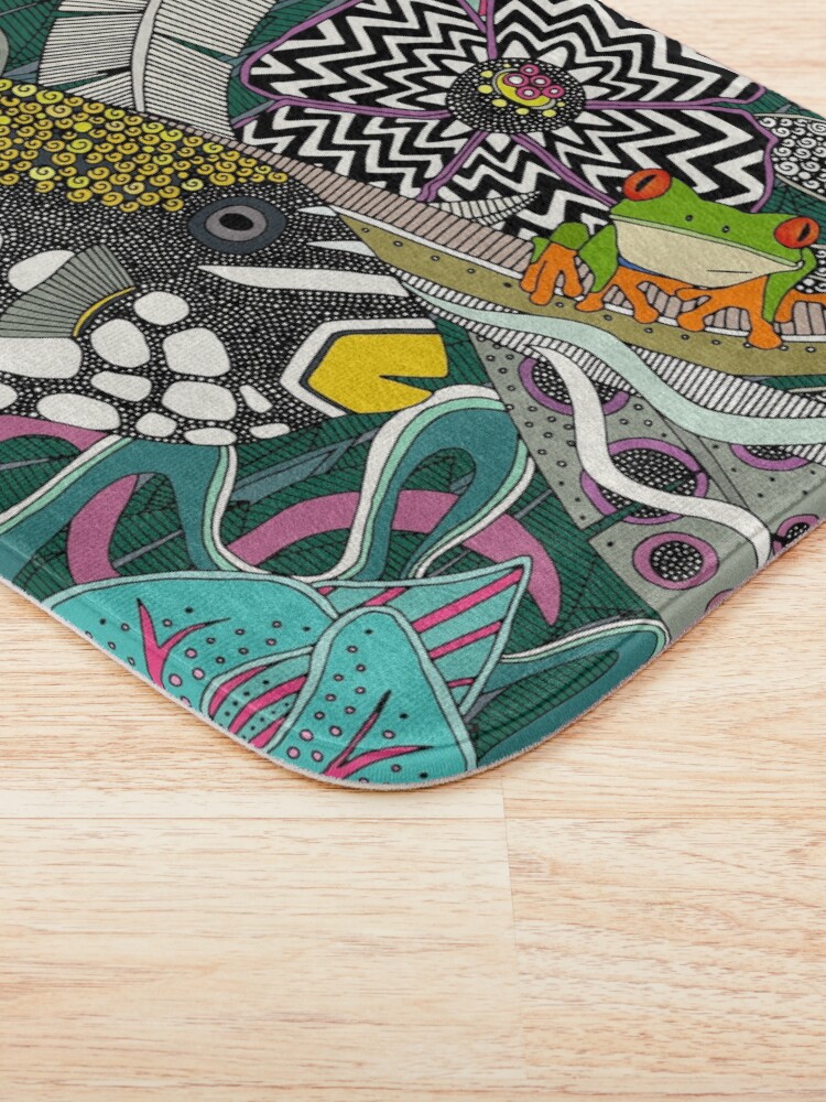 Thumbnail 3 of 6, Bath Mat, ASHA green designed and sold by scrummy.