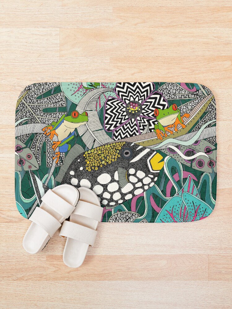Thumbnail 1 of 6, Bath Mat, ASHA green designed and sold by scrummy.
