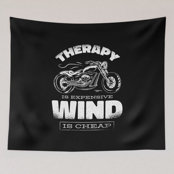 Item preview, Therapy is expensive, wind is free. Funny motorcycle saying designed and sold by Frergo.