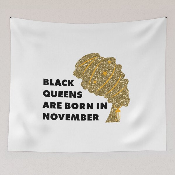Item preview, Black Queens Are born in November Glitter Gold designed and sold by tinypurpleland.