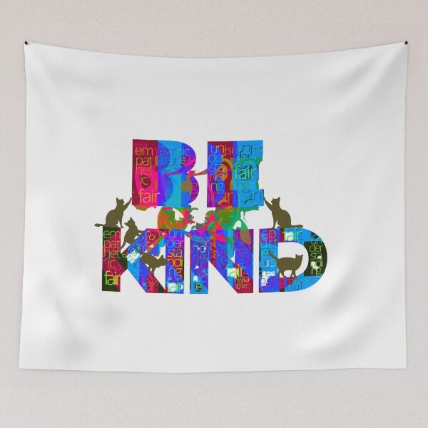Item preview, "Be Kind" cat art  for cat Lovers designed and sold by AyeAyeBeans.