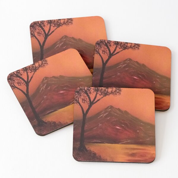 Item preview, Fire mountain sunset landscape designed and sold by edwardtiptonart.