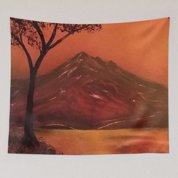 Item preview, Fire mountain sunset landscape designed and sold by edwardtiptonart.