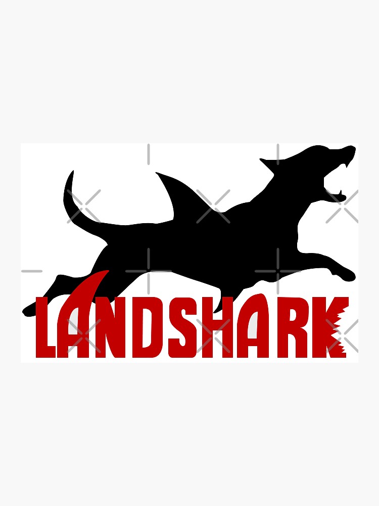 "Landshark " Sticker by TheMalPals Redbubble