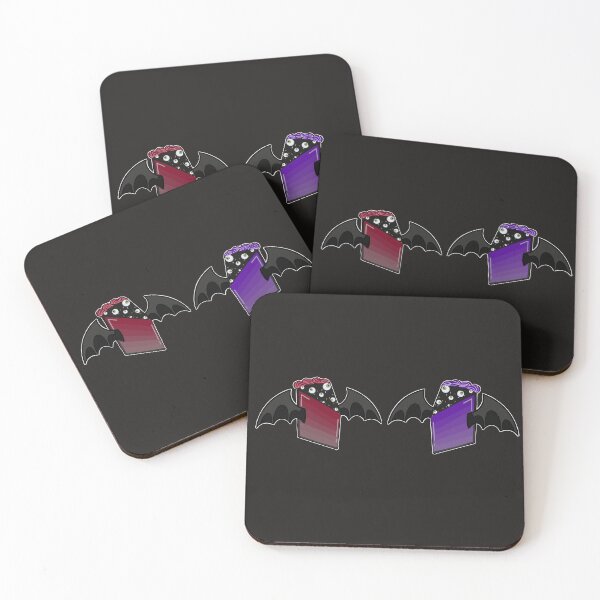 Item preview, Purple and Red Velvet Halloween bat cake slices  designed and sold by MeliCollective.