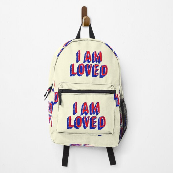 Item preview, I Am Loved Red Blue Contrast Motivating Quote designed and sold by thefrshmachine.