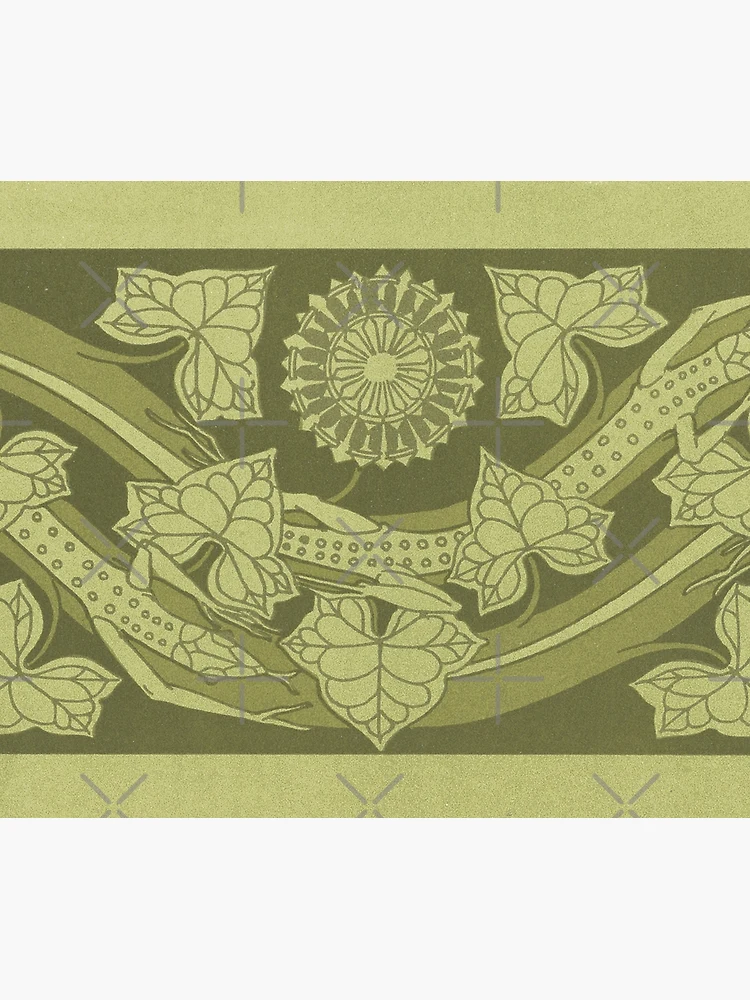 Aqua Tapestry, Vintage Botanic Nature Leaves Veins Swirls Ivy