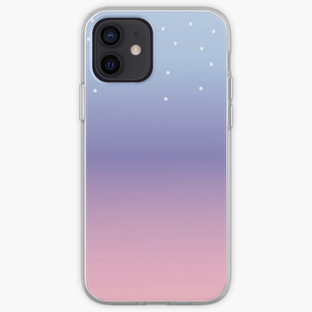 Kawaii Starry Night Sky Pastel Colors Purple Pink And Blue With Mountains Winter Iphone Case Cover By Pinkanbi Redbubble