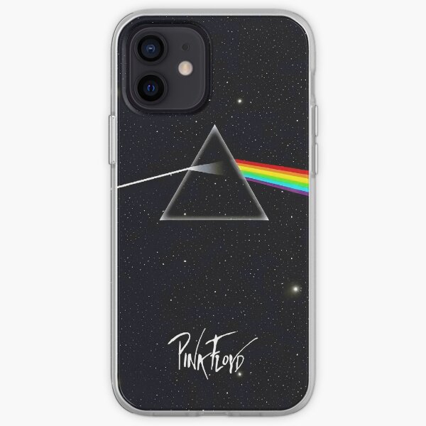 PINK FLOYD RAINBOW LIGHT PRISM EN NEGRO CON ESTRELLAS Funda blanda para iPhone