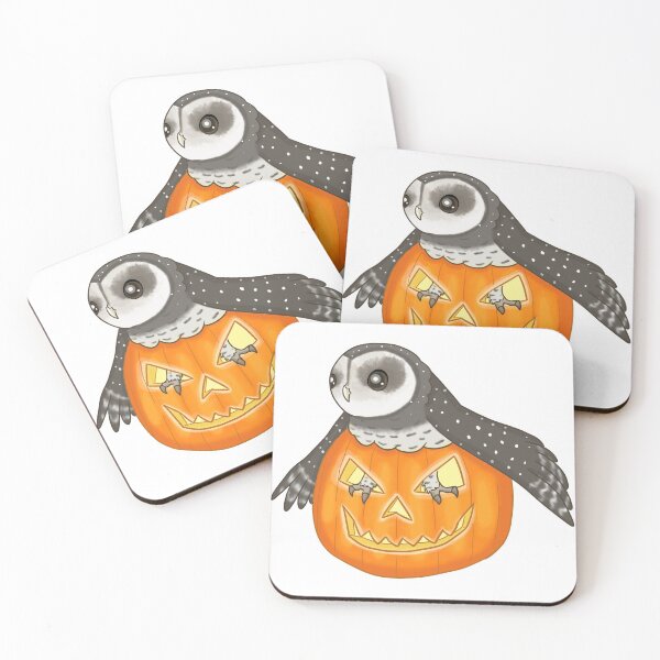 Item preview, Sooty Owl In A Jack-O-Lantern designed and sold by RaisedCrests.