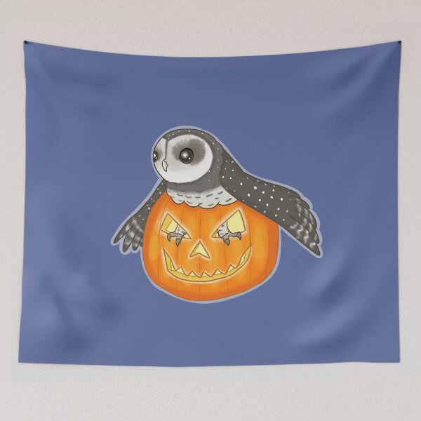 Item preview, Sooty Owl In A Jack-O-Lantern designed and sold by RaisedCrests.