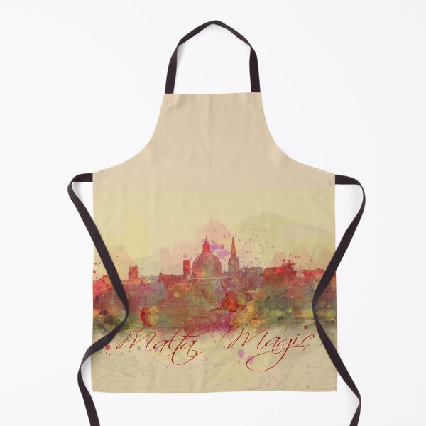 Item preview, Malta Valletta Red Tones Watercolor Coastline designed and sold by miraminerva09.