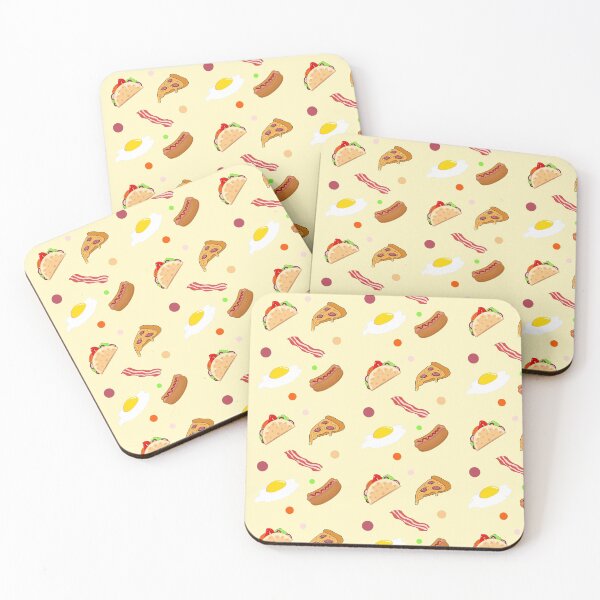 Item preview, Taco , pizza slice , bacon , eggs , hot dog sandwich pack fast food lovers ,dots pattern  designed and sold by SGS-.