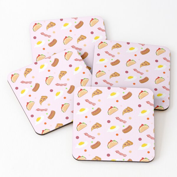 Item preview, Taco , pizza slice , bacon , eggs , hot dog sandwich pack fast food lovers ,dots pattern  designed and sold by SGS-.