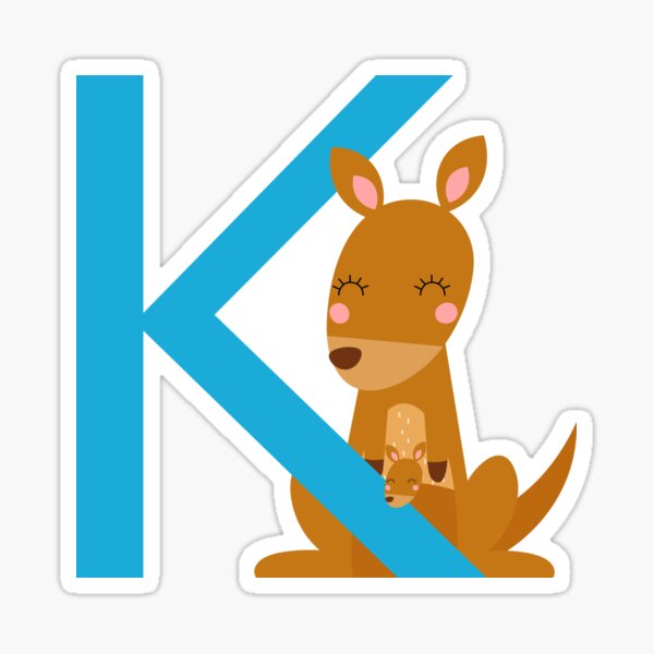 kangaroo-letter-k-kids-alphabet-sticker-for-sale-by-serendipitynow