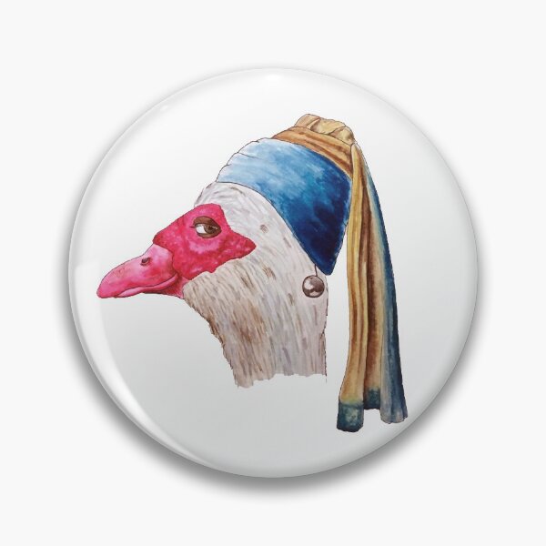 Duck With A Pearl Earring Pin