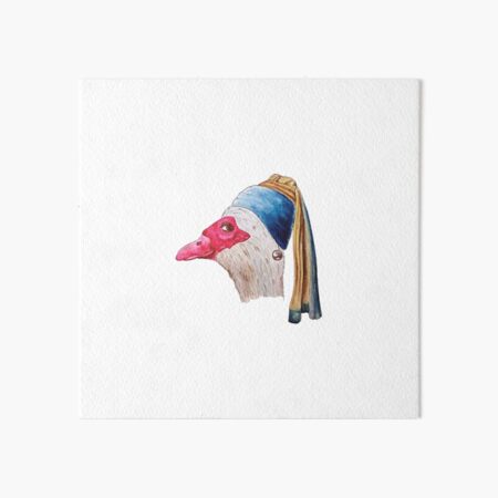Duck With A Pearl Earring Art Board Print