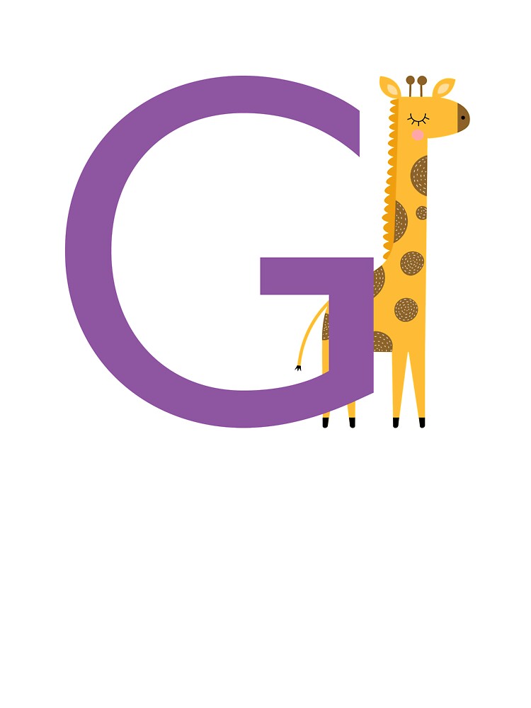 Letter G - Animal Alphabet - Giraffe Monogram T-Shirt