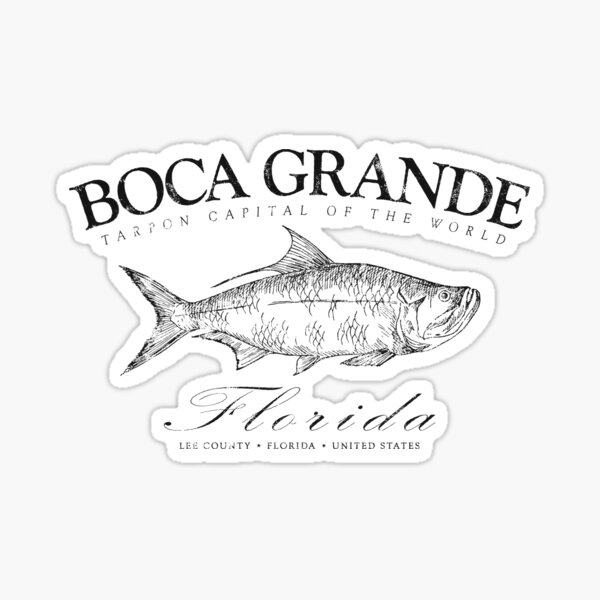 Vista previa del artículo con la obra «Boca Grande Tarpon Capital of the World Gasparilla», diseñado y vendido por Capybara Clothing.