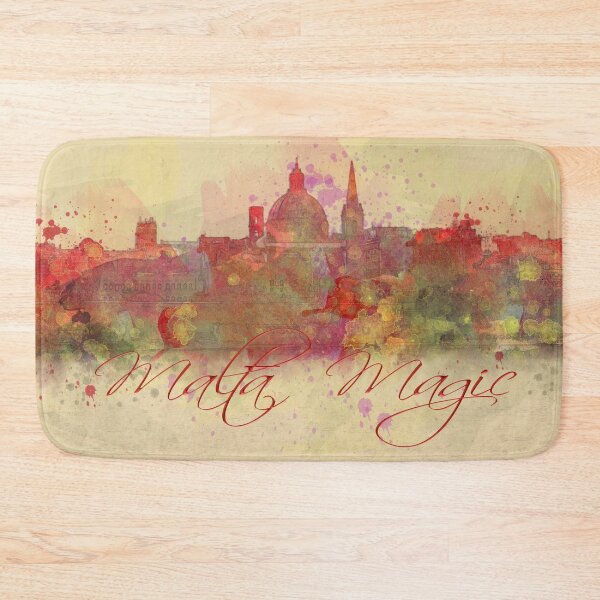 Item preview, Malta Valletta Red Tones Watercolor Coastline designed and sold by miraminerva09.