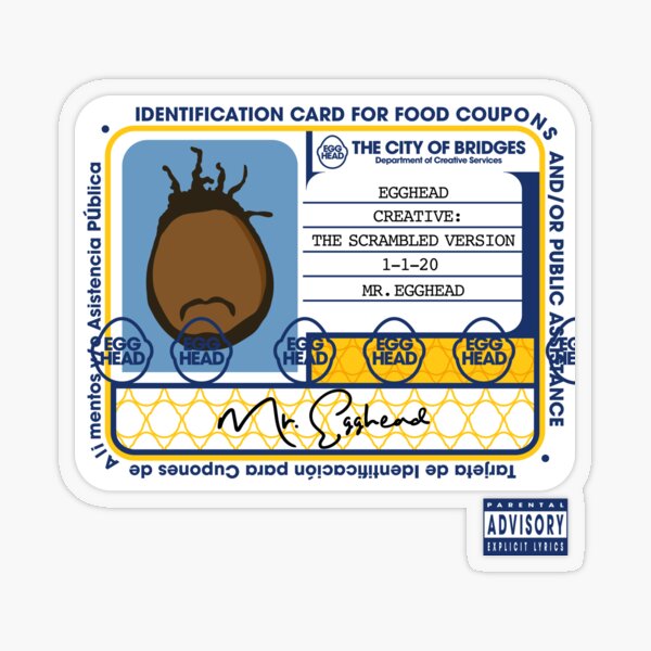 Mr. Egghead Public Assistance Card Transparent Sticker