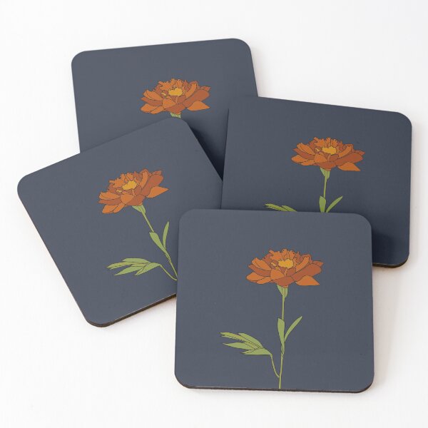 Item preview, Rust Red Carnation Flower with Navy Blue designed and sold by Aryeh Studio.