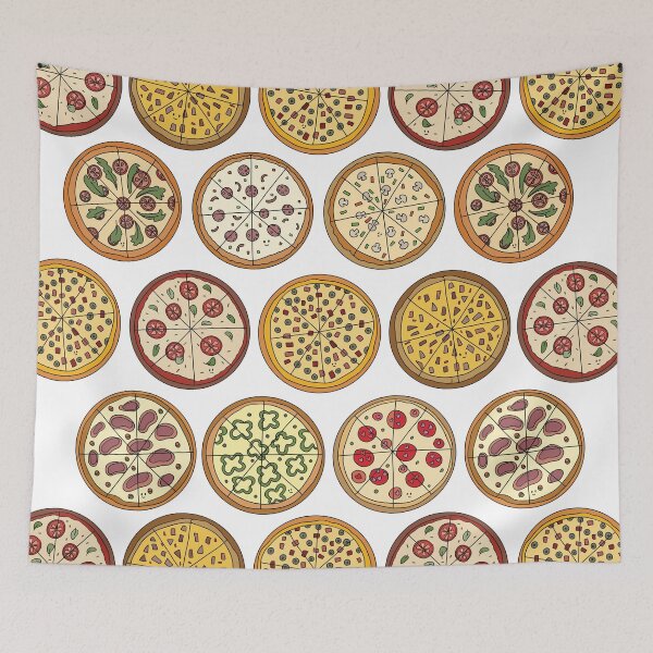 Item preview, Happy and Fun Pizza Pattern designed and sold by whiteboardgirl.