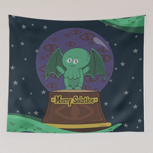 Item preview, Merry Solstice with Little Cthulhu designed and sold by EvilSheet.