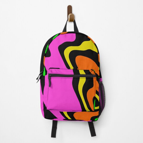 Item preview, Abstract pattern in black, pink, orange, yellow and green. Flowing colors. designed and sold by marina63.