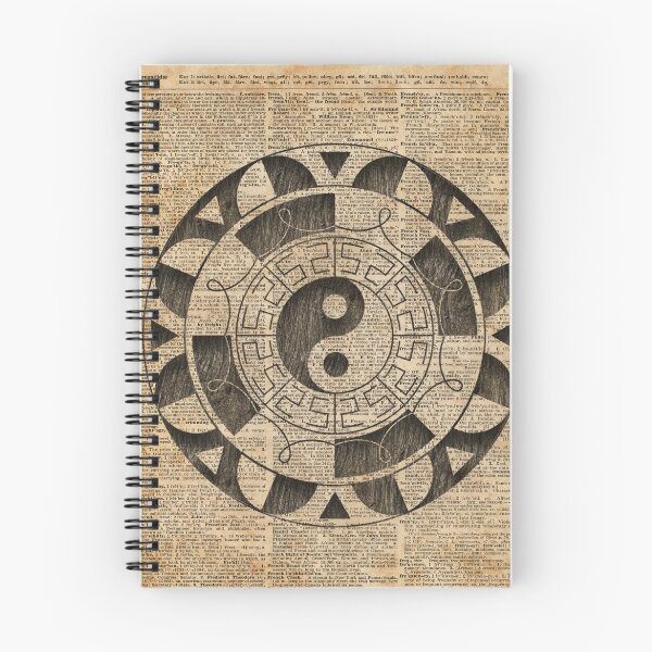 Item preview, Yin And Yang Symbol Taijitu Mandala Vintage Dictionary Art designed and sold by DictionaryArt.